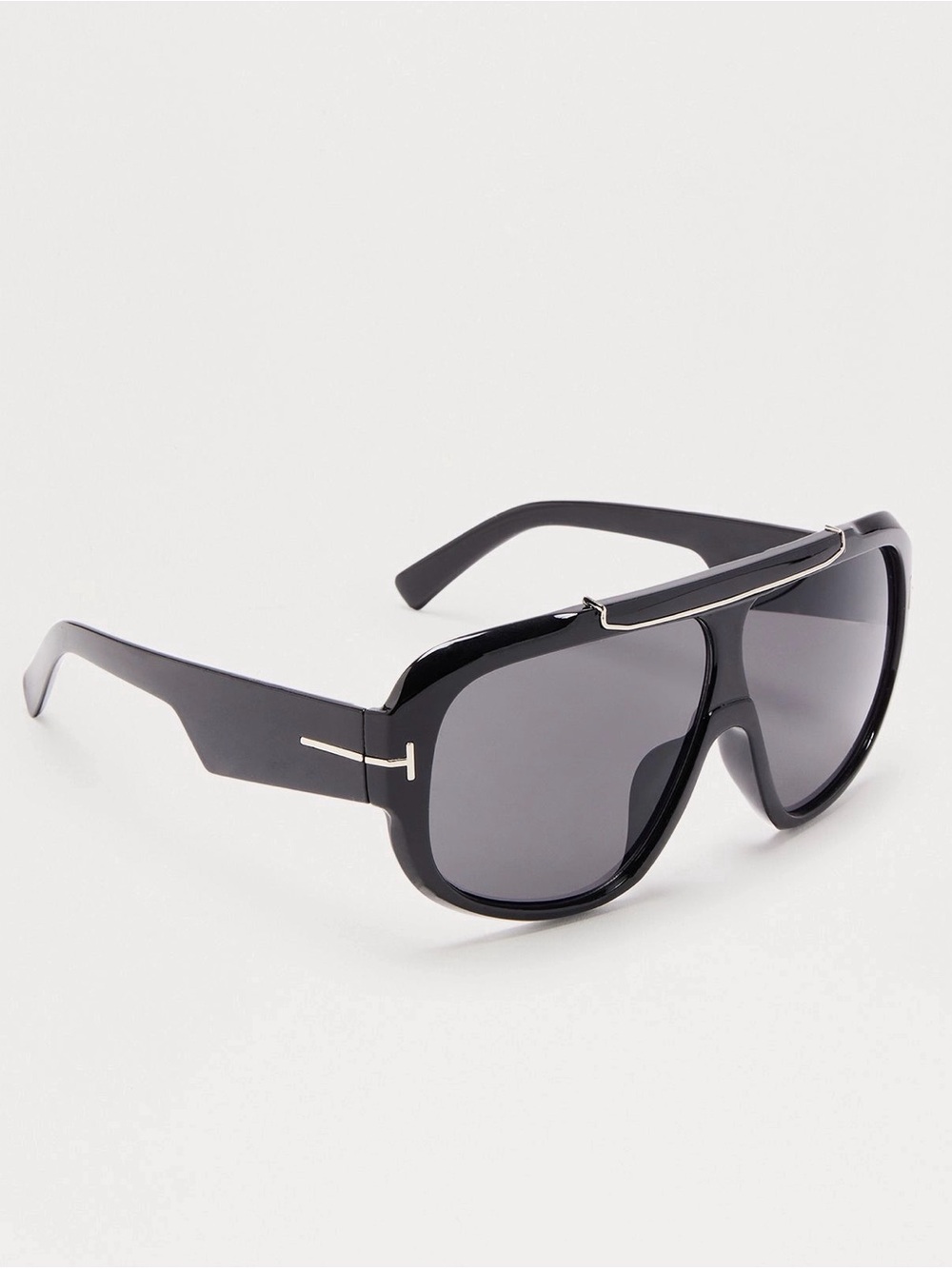 Tom Ford Inspired Black Shield Sunglasses